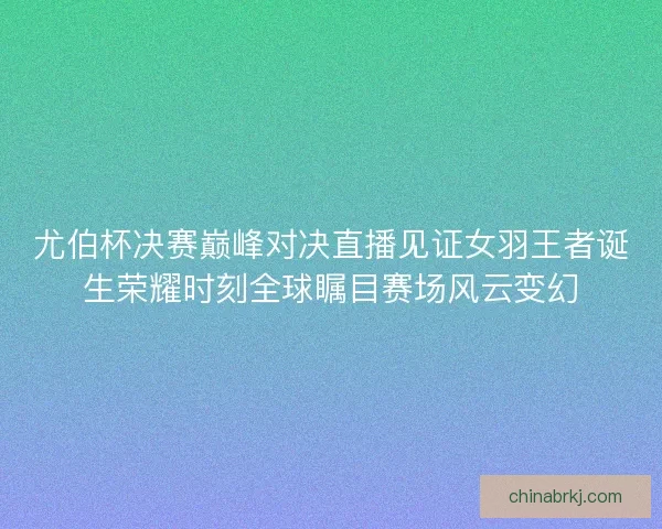 尤伯杯决赛巅峰对决直播见证女羽王者诞生荣耀时刻全球瞩目赛场风云变幻