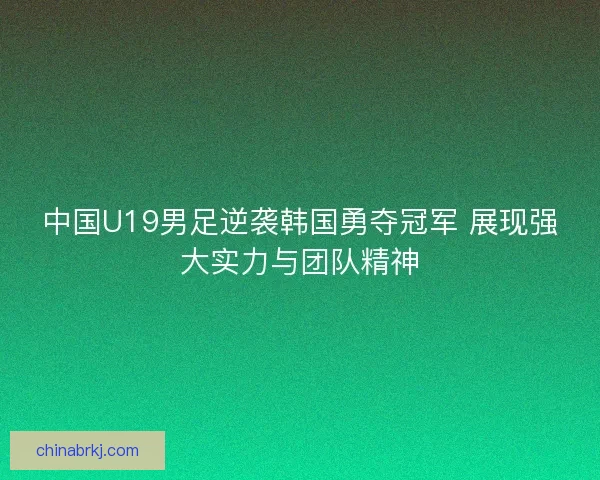 中国U19男足逆袭韩国勇夺冠军 展现强大实力与团队精神