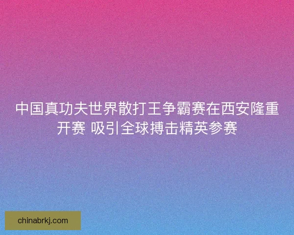 中国真功夫世界散打王争霸赛在西安隆重开赛 吸引全球搏击精英参赛