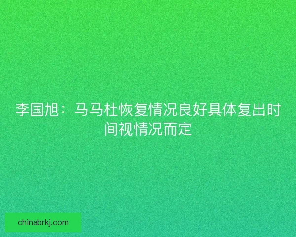 李国旭：马马杜恢复情况良好具体复出时间视情况而定